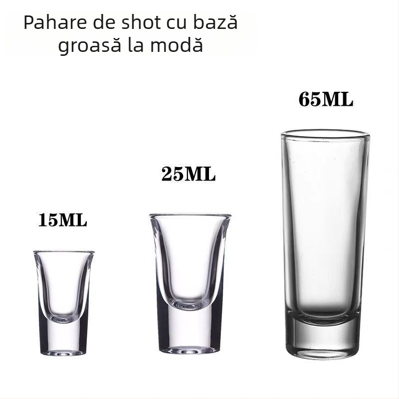 Set de pahare din sticlă pentru băuturi spirtoase, cu fund gros, pentru uz casnic — pahare mici de vin și de cocktail