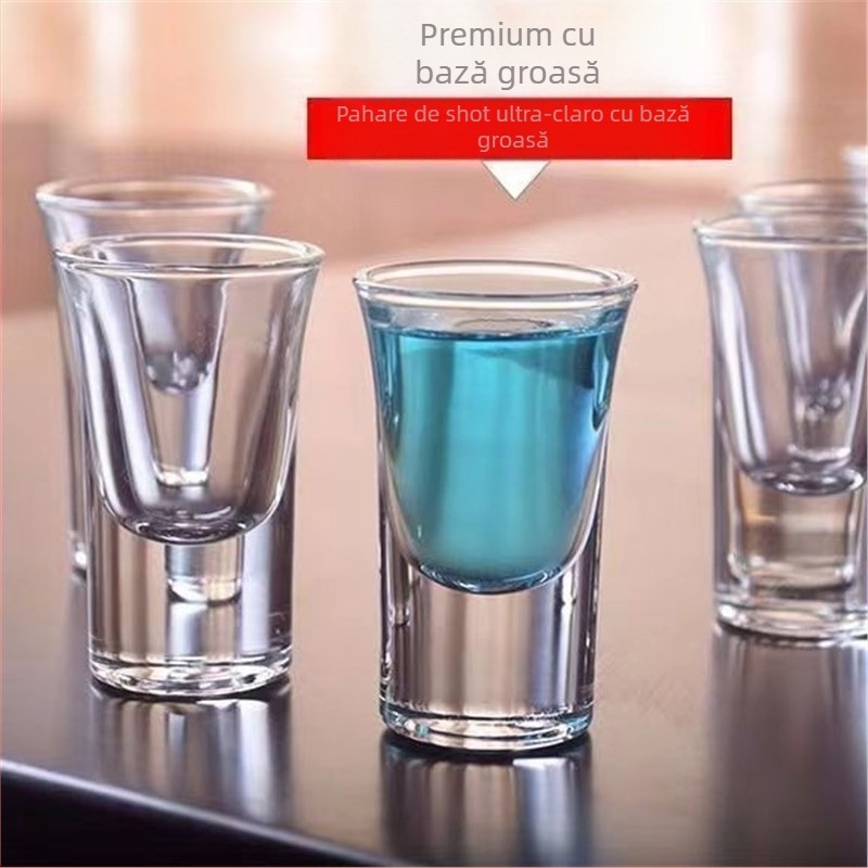 Set de pahare din sticlă pentru băuturi spirtoase, cu fund gros, pentru uz casnic — pahare mici de vin și de cocktail