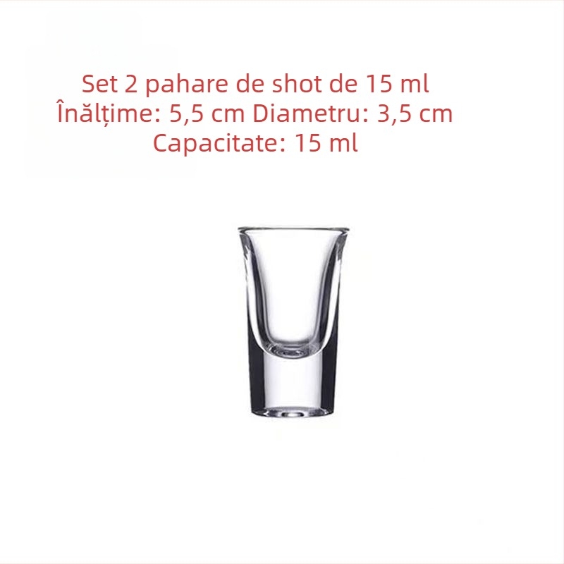 Set de pahare din sticlă pentru băuturi spirtoase, cu fund gros, pentru uz casnic — pahare mici de vin și de cocktail