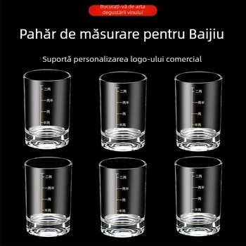 Pahar gradat pentru baijiu, capacitate 100 ml, pahar din sticlă pentru băuturi