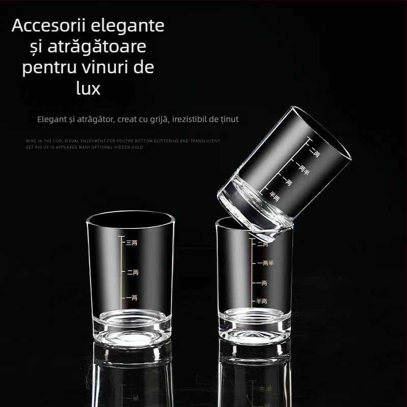 Pahar gradat pentru baijiu, capacitate 100 ml, pahar din sticlă pentru băuturi
