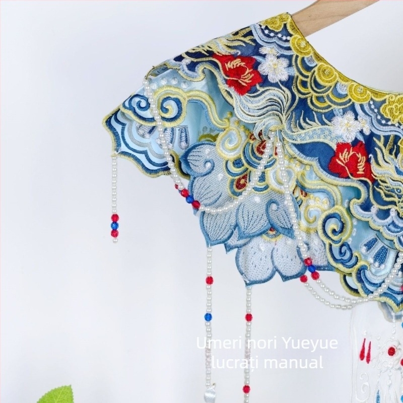 Hanfu academic pentru absolvire, dragon brodat în dublu strat, detalii la umeri cu aspect de nor, unisex, adulți, stil antic