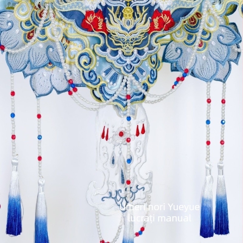Hanfu academic pentru absolvire, dragon brodat în dublu strat, detalii la umeri cu aspect de nor, unisex, adulți, stil antic