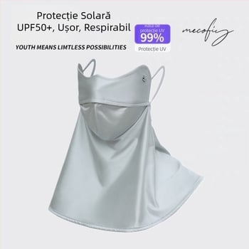 Mască de față 3D cu protecție a gâtului și UV, din ice silk, pentru condus și ciclism