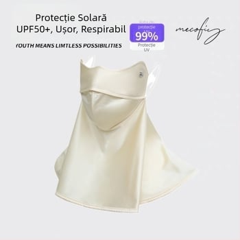 Mască de față 3D cu protecție a gâtului și UV, din ice silk, pentru condus și ciclism