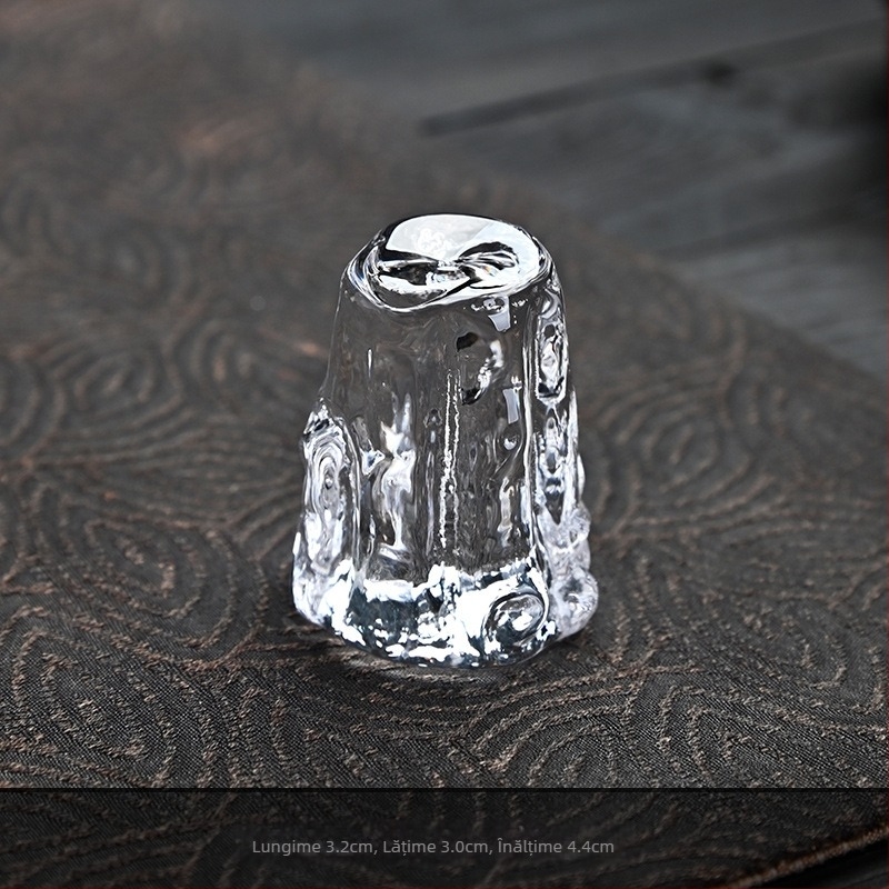 Suport de capac din cristal pentru setul de ceai Kung Fu, capac de sticlă pentru uz casnic, suport creativ pentru capac în ceremonia ceaiului, accesorii pentru setul de ceai Kung Fu