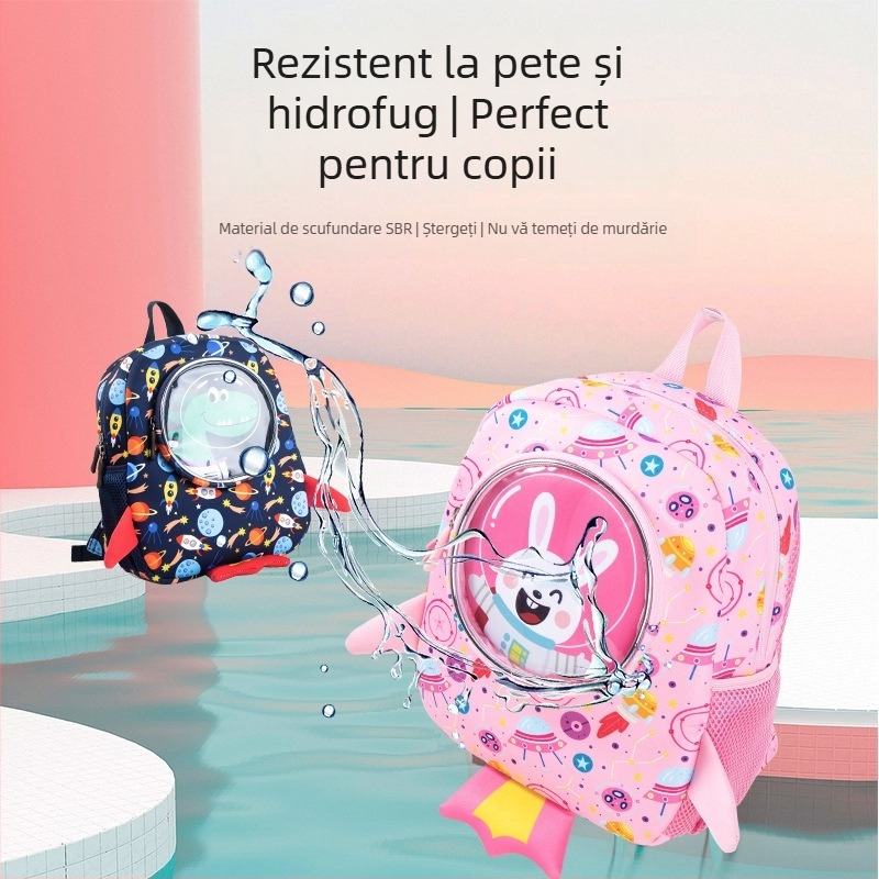 Rucsac pentru copii cu rachetă desen animat, anti-pierdere, pentru 3–6 ani