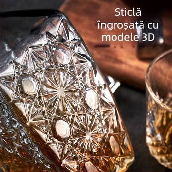 Decantator din sticlă de cristal cu capac pentru vin și whisky