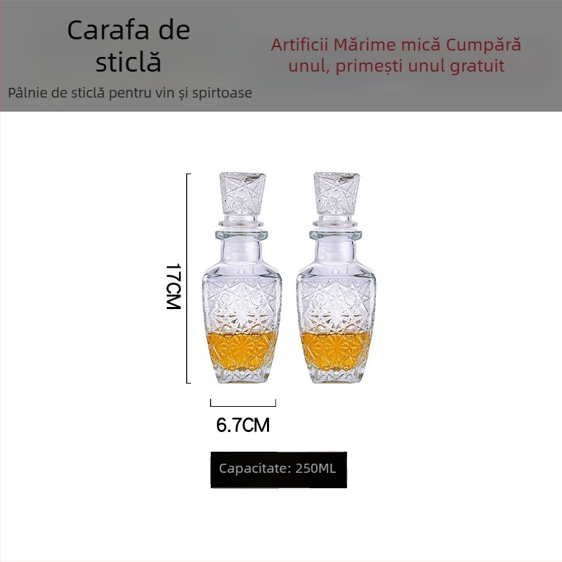 Decantator din sticlă de cristal cu capac pentru vin și whisky
