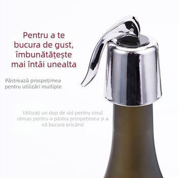 Stopper din oțel inoxidabil pentru sigilarea și conservarea vinului, dop de sticlă pentru uz casnic