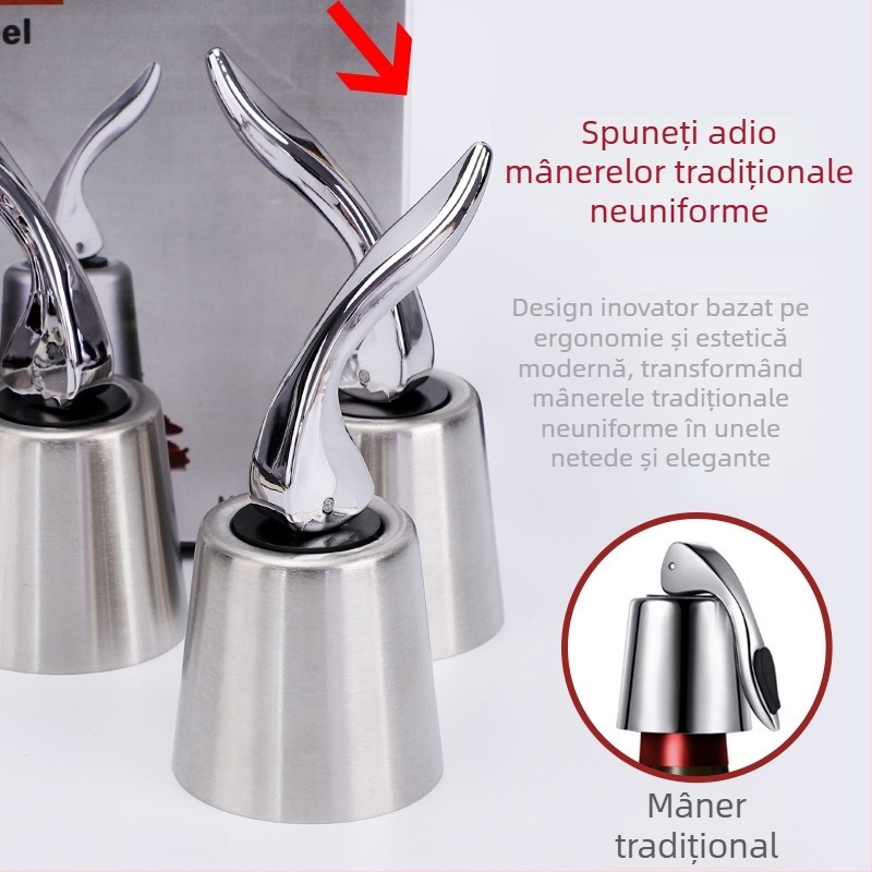 Stopper din oțel inoxidabil pentru sigilarea și conservarea vinului, dop de sticlă pentru uz casnic
