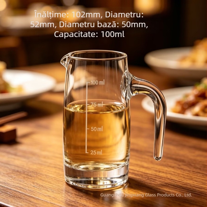 Decantor din sticlă pentru băuturi, 100 ml, compact pentru uz casnic, cu marcaje de măsurare, stil nordic