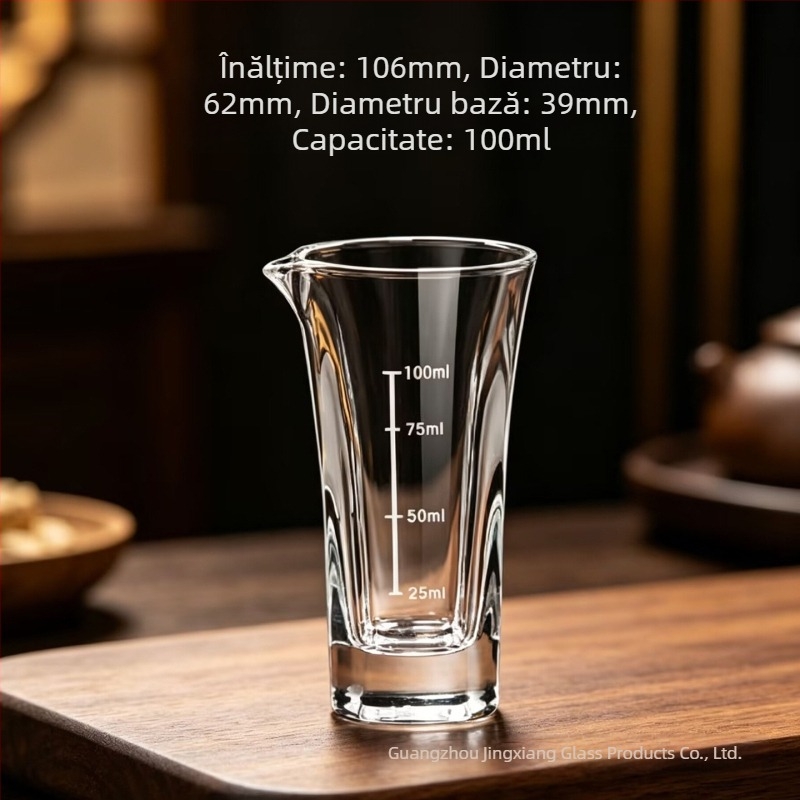 Decantor din sticlă pentru băuturi, 100 ml, compact pentru uz casnic, cu marcaje de măsurare, stil nordic