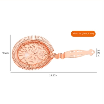 Filtru pentru gheață din oțel inoxidabil 304, separator de gheață, unealtă de barman, culoare aurie