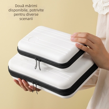 Geantă de machiaj din PP, în stil mini-valiză, pentru călătorii, depozitare compactă, stil modern