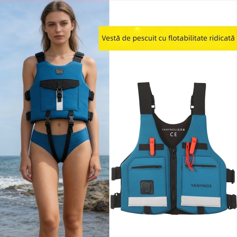 Vestă de salvare pentru pescuit pentru adulți, cu flotabilitate înaltă, pentru pescuit marin, pescuit cu năluci, paddleboard și înot multifuncțional