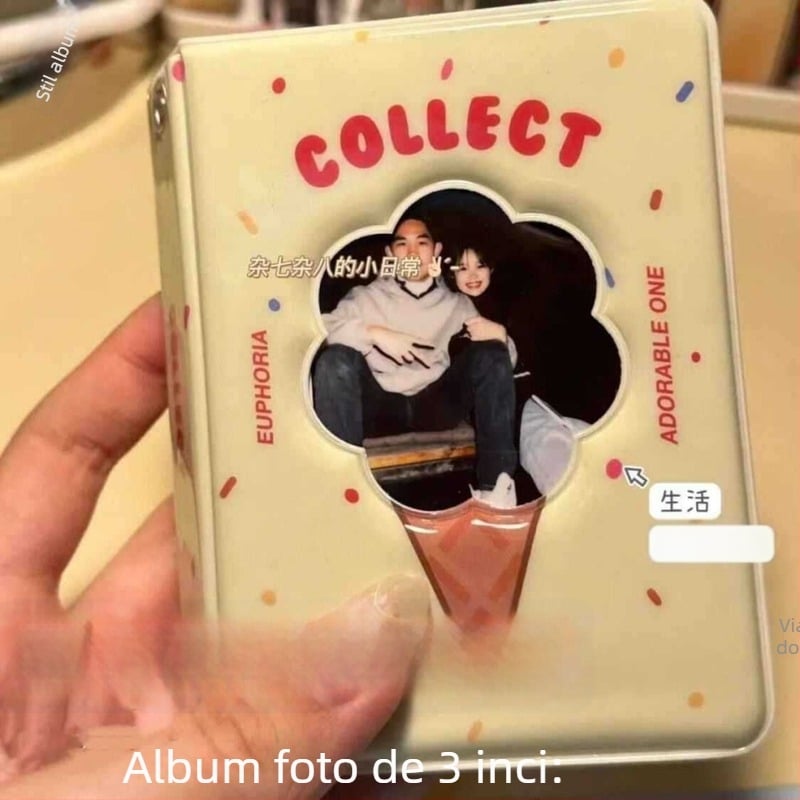 Album Polaroid de 3 inch pentru depozitare, mini album drăguț în stil Instagram pentru carduri cu decupaje florale