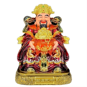 Statuie din rășină a Zeului Bogăției pentru rugăciuni acasă, deschiderea afacerii și decor de noroc 19