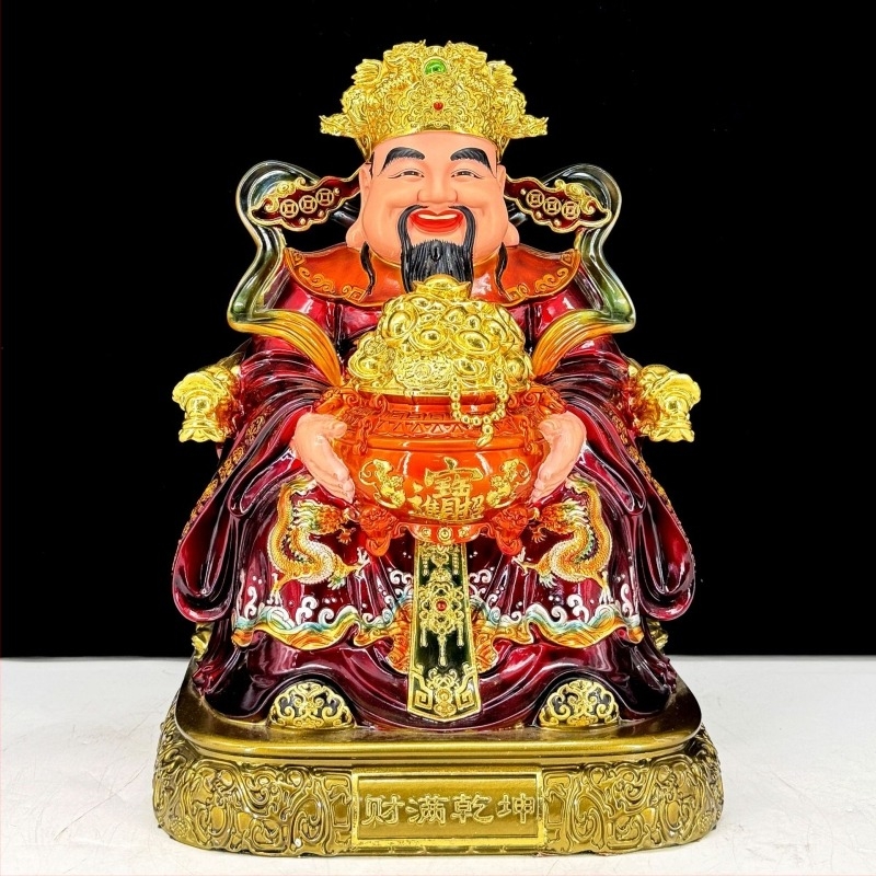 Statuie din rășină a Zeului Bogăției pentru rugăciuni acasă, deschiderea afacerii și decor de noroc 19