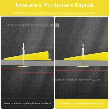 Nivelator pentru plăci ceramice cu clește galben de ghidare și localizator pentru aliniere ușoară și fixare