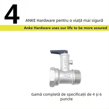 Valvă de siguranță din cupru pentru boiler de apă, racordare 1/2 inch, supapă de eliberare a presiunii și supapă de golire pentru boilere electrice și solare