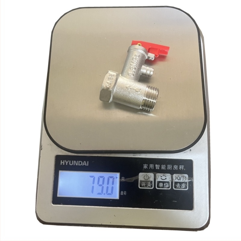 Valvă de siguranță din cupru pentru boiler de apă, racordare 1/2 inch, supapă de eliberare a presiunii și supapă de golire pentru boilere electrice și solare