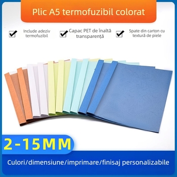 A5 plic termic pentru documente, corp alb, copertă transparentă, pentru grosime 2-15 mm, legat într-o carte