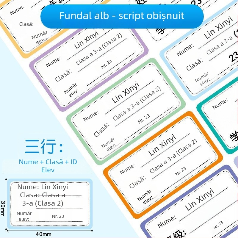 Etichete cu nume și număr de clasă pentru copii, etichete impermeabile pentru grădiniță și școala primară, personalizabile