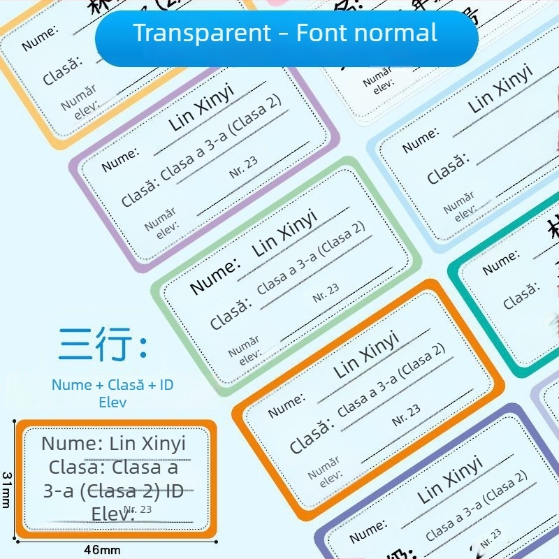 Etichete cu nume și număr de clasă pentru copii, etichete impermeabile pentru grădiniță și școala primară, personalizabile
