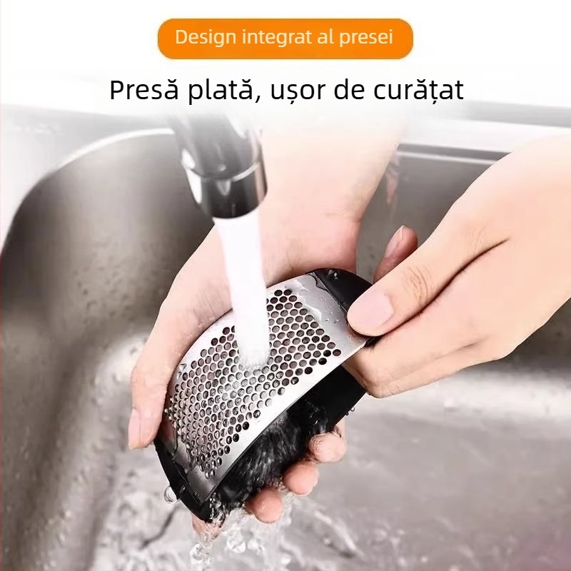 Presa de usturoi din oțel inoxidabil, zdrobitor de ghimbir – ustensilă de bucătărie manuală pentru pastă de usturoi