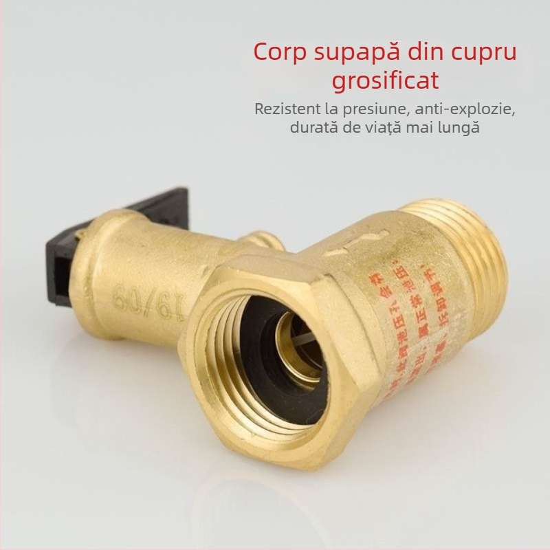 Cupru integral, îngroșat, supapă de eliberare a presiunii pentru boiler electric de apă, supapă de siguranță, supapă reductoare, supapă cu sens unic