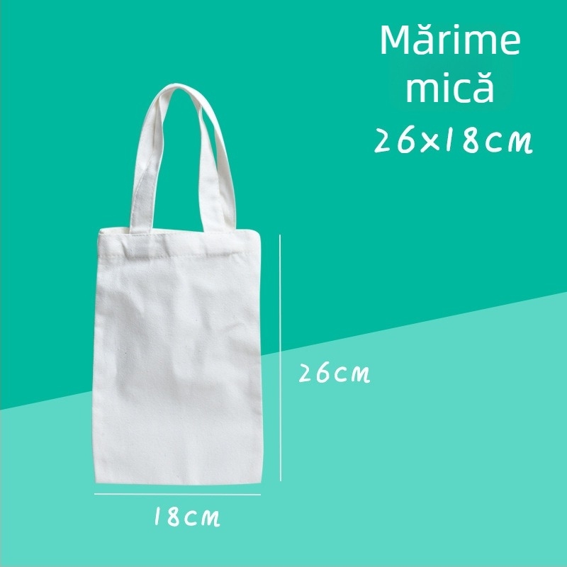 Geantă de pânză goală pentru graffiti — kit DIY pentru copii, capacitate mare, geantă de cumpărături ecologică.