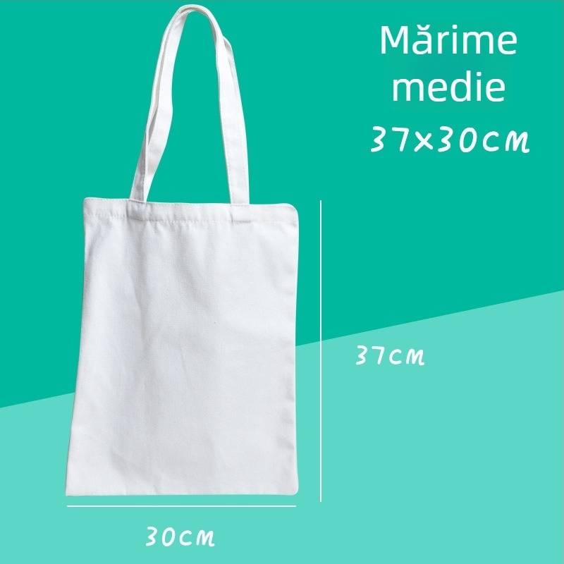 Geantă de pânză goală pentru graffiti — kit DIY pentru copii, capacitate mare, geantă de cumpărături ecologică.