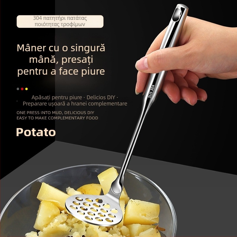 Presă de cartofi din oțel inoxidabil 304, manuală, pentru hrana copiilor, ustensilă de bucătărie compactă