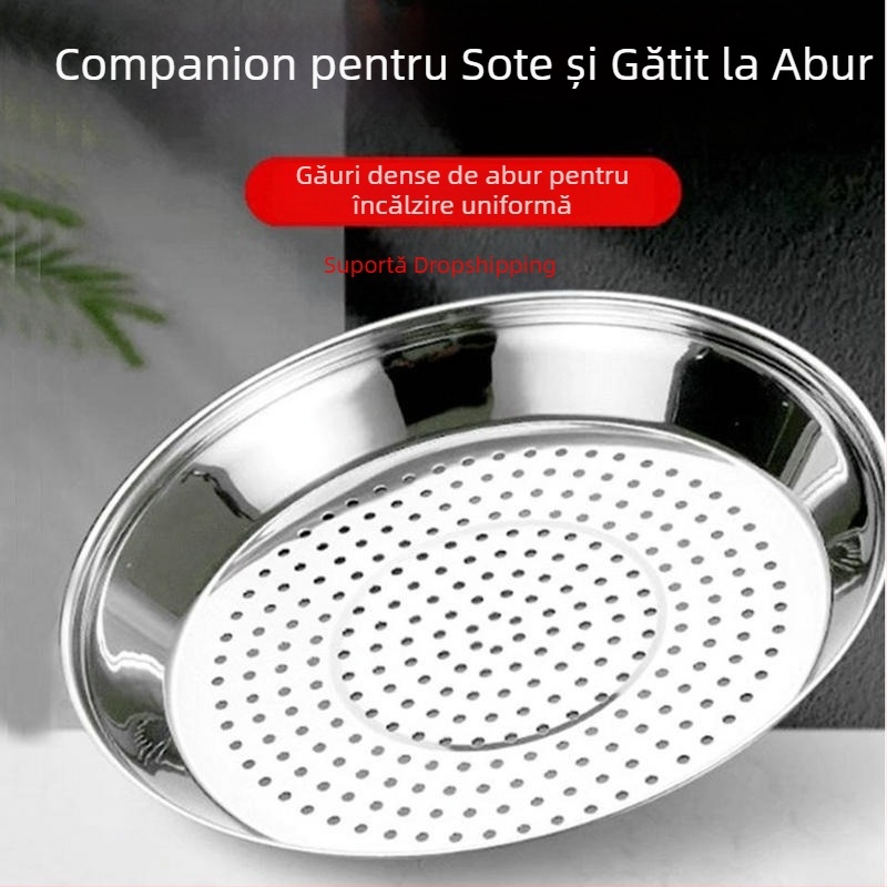 Raft de aburi pentru wok din oțel inoxidabil, rezistent la temperaturi înalte, ușor de curățat, găuri dense de abur, suport/coș multifuncțional pentru aburi