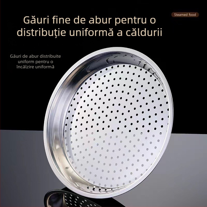 Raft de aburi pentru wok din oțel inoxidabil, rezistent la temperaturi înalte, ușor de curățat, găuri dense de abur, suport/coș multifuncțional pentru aburi