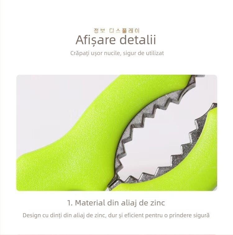Clește pentru nuci și decojitor – unealtă de bucătărie din aliaj de zinc și plastic pentru desfacerea nucilor