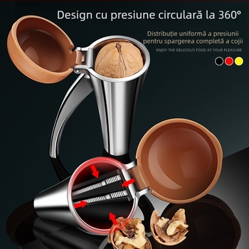 Deschizător de coji nuci, cu design tip pâlnie, clips din aliaj de zinc pentru nuci, alune și fistic