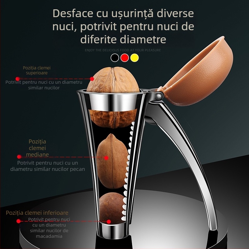 Deschizător de coji nuci, cu design tip pâlnie, clips din aliaj de zinc pentru nuci, alune și fistic