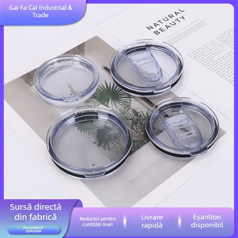 Capac din plastic cu pai, etanș – compatibil cu cană auto 30oz și tumbler 20oz, accesoriu pentru capac cafea