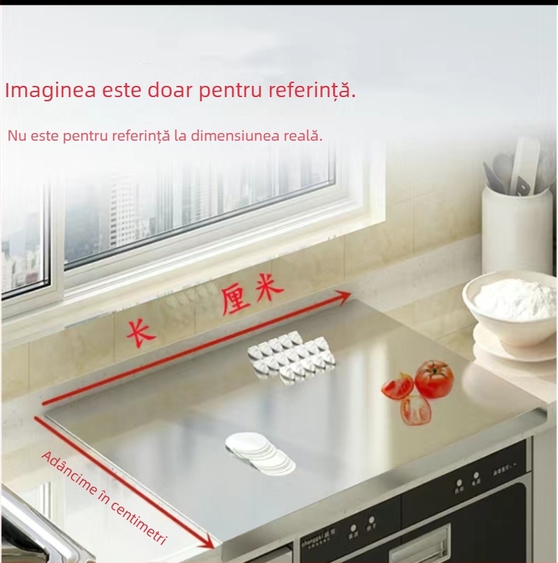 Placă de aluat din oțel inoxidabil 304 pentru bucătărie, cu suprafață antiaderentă, antibacteriană și antifungică, pentru frământat și tăiat