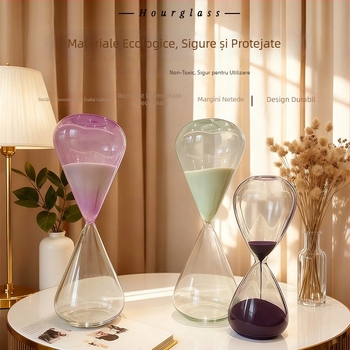 Clepsidră din sticlă colorată perlată – decor de birou pentru casă