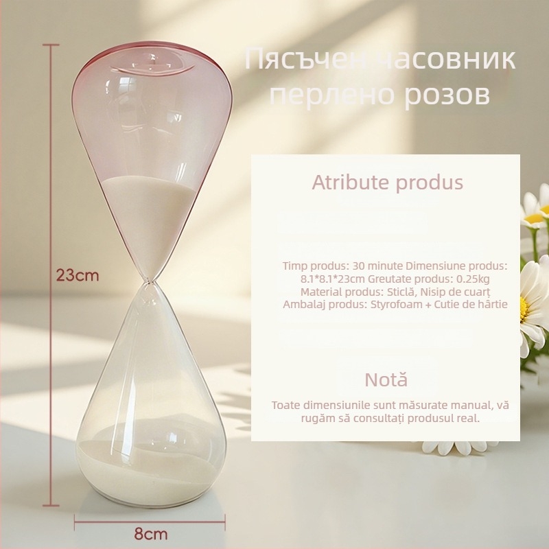 Clepsidră din sticlă colorată perlată – decor de birou pentru casă