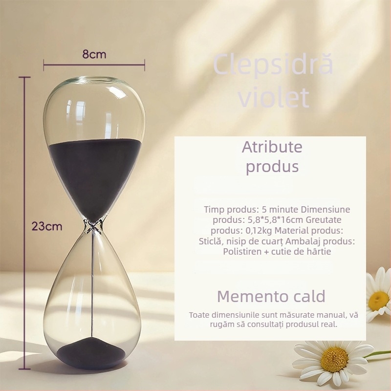 Clepsidră din sticlă colorată perlată – decor de birou pentru casă
