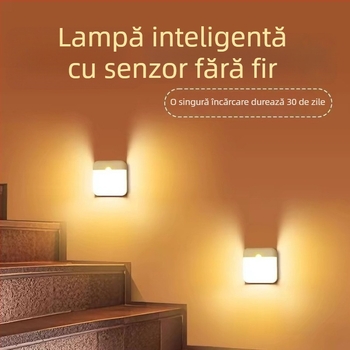 Lumină LED magnetică cu senzor de mișcare – veioză de noapte reîncărcabilă pentru scară