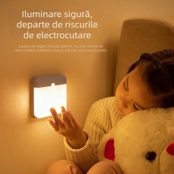 Lumină LED magnetică cu senzor de mișcare – veioză de noapte reîncărcabilă pentru scară