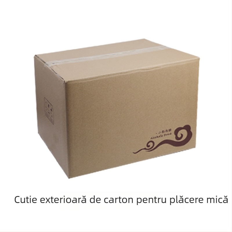 Set cadou din 4 sticle de lichior din sticlă, 125 ml, cu cutie cadou, model Half-Mountain Bottom
