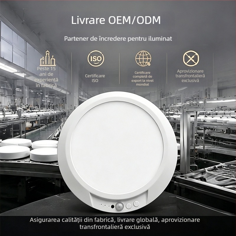Lumină de tavan cu USB reîncărcabilă, monocromă, cu temporizator și senzor de mișcare, pentru bucătărie, cămin, hol și balcon – iluminare de urgență
