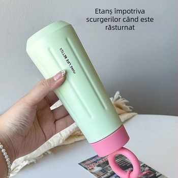 Noul pahar elegant cu design de petale, din oțel inoxidabil 316, termos izolant, portabil, cu mâner