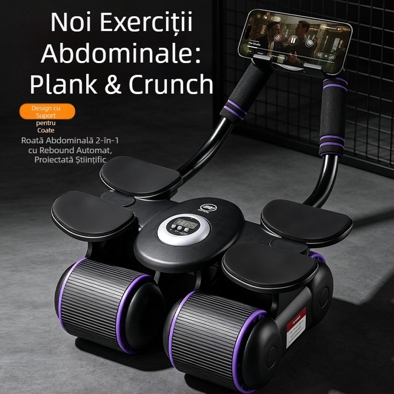 Roată abdominală cu revenire automată pentru exerciții abdominale, antrenament pentru mușchii abdomenului, suport pentru coate, echipament de fitness pentru uz casnic